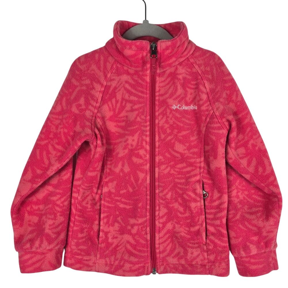 Columbia GIRLS Pink Fleece Lightweight Full Zip Winter Jacket XXS
